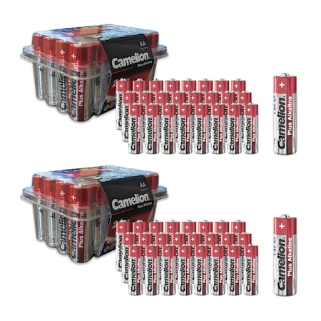 Camelion AA Plus Alkaline Plastic Tub 48 Count 2 x 24 Pack Tubs, 48PK LR06-PB24-CB2